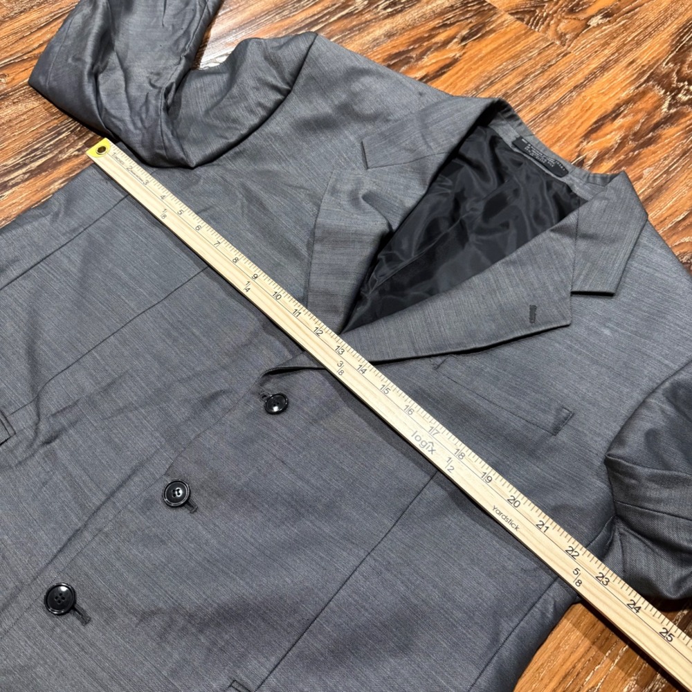 Jones New York Men 44R Grey Wool Silk Blend 3 Button Tailored Blazer Suit Jacket - Picture 5 of 10